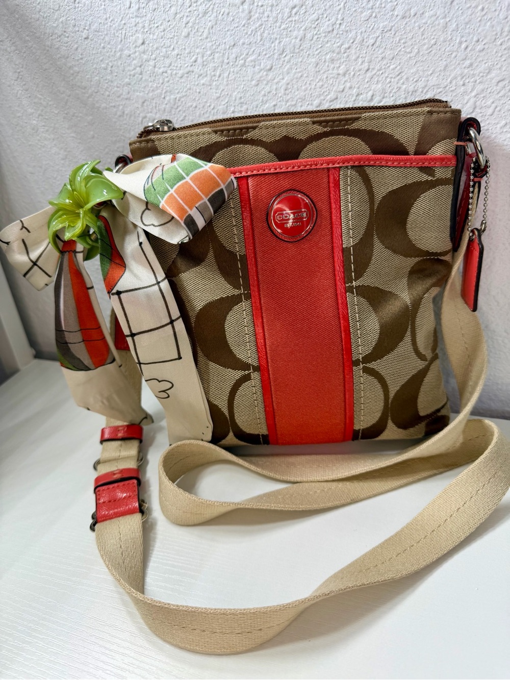Coach Signature Stripe Swingpack